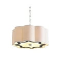 thumbnail image 2 of JONATHAN Y Coquille 4-Light 20" Adjustable Scalloped Shade Metal LED Pendant, Chrome/White, 2 of 8