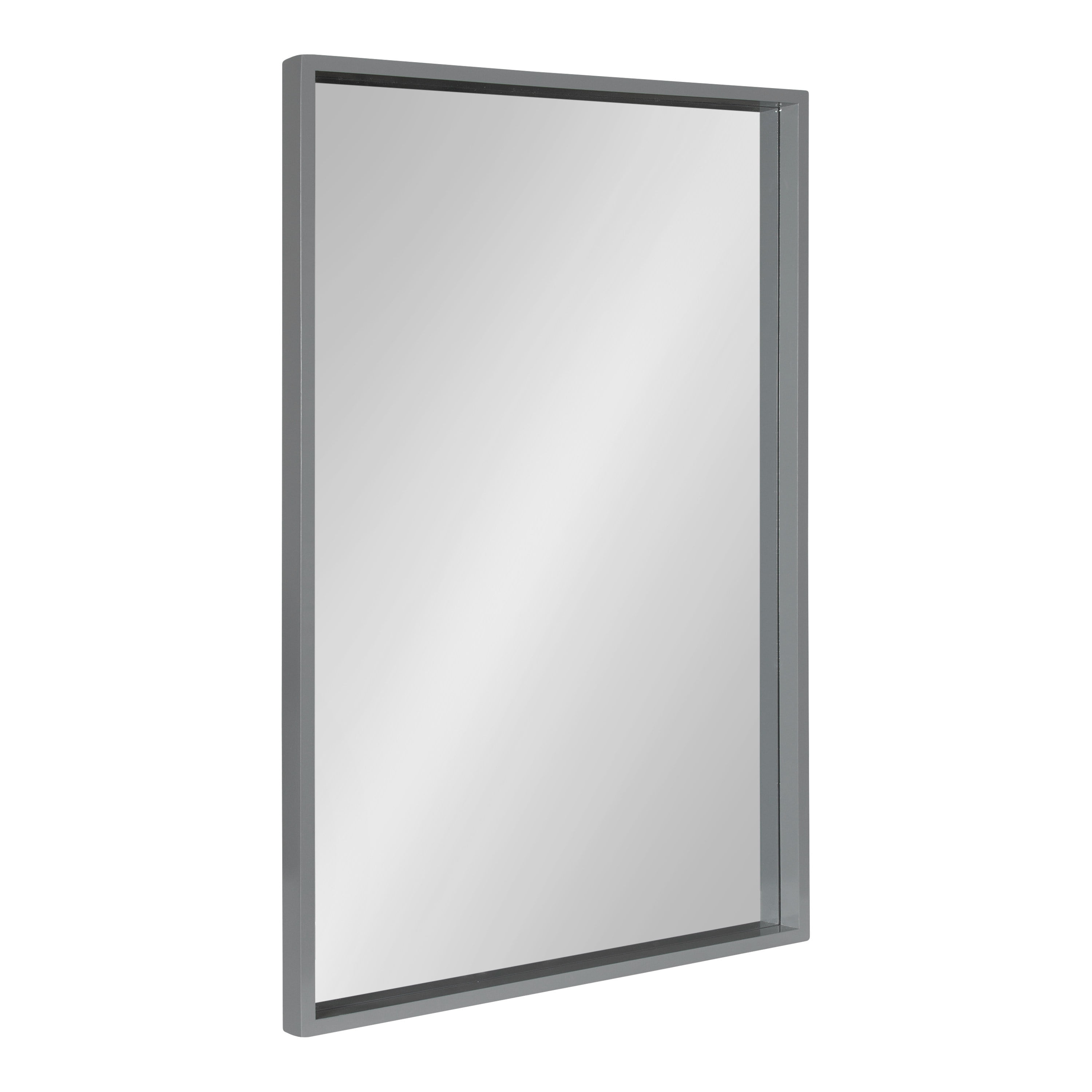Kate And Laurel Travis Modern Wood Framed Wall Mirror 24 X 36 Gray 