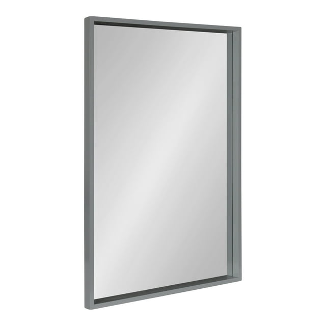 Kate and Laurel Travis Modern Wood Framed Wall Mirror, 24 x 36, Gray, Transitional Rectangle Mirror for Wall