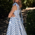 thumbnail image 7 of Nrmvnmi Summer Saving 2024 Women Summer Striped Maxi Dress Spaghetti Strap Cutout Ruffle Long Dress Flowy Swing Beach Vocation Dress For Womens Gifts, 7 of 7