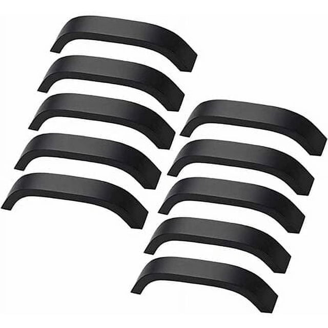 Laklulu Juego de 10 tiradores negros para muebles de cocina, tiradores para armarios, puertas de cocina, armarios, muebles, distancia central de 128 mm
