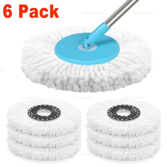Replacement Microfiber Mop Head Easy Cleaning Wring Refill for Spin Mop 6 Pack