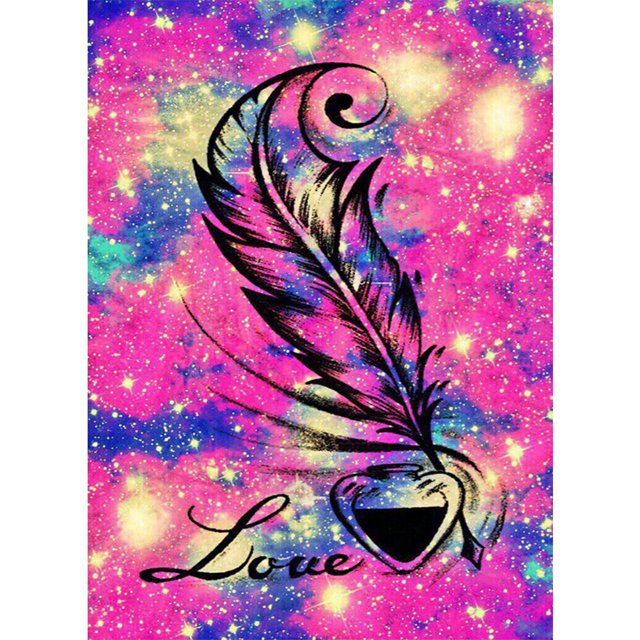 Diamond Painting (DB6934) 5D DIY Square Art pluma 50x70cm Hugtrwg Para estrenar