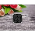 thumbnail image 1 of 1.80 Carat Cushion Black Diamond Moissanite Engagement Ring on 10k White Gold, 1 of 5