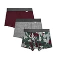 thumbnail image 1 of Bóxer Zaga para Hombre, Vino Corto Double Brush 3 Piezas Talla EG, 1 of 4