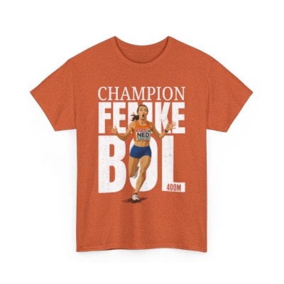 Femke Bol 2025 400M Champion Cartoon Unisex Heavy Cotton Tee-KRFB202501-Antique Orange-S