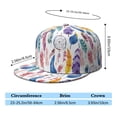thumbnail image 5 of Earthy Tone Snapback Hat - Retro Abstract Pattern, Adjustable Flat Brim Back Cap with Worn-Out Look, 5 of 8