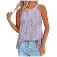 thumbnail image 1 of Womens Printed Round Neck Pullover Fashionable Casual Round Neck Strap Button Top, 1 of 3