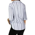 thumbnail image 6 of ZXSXSY Women Button Collar Vertial Detailing Split Hem Shirts with Pocket, 6 of 9