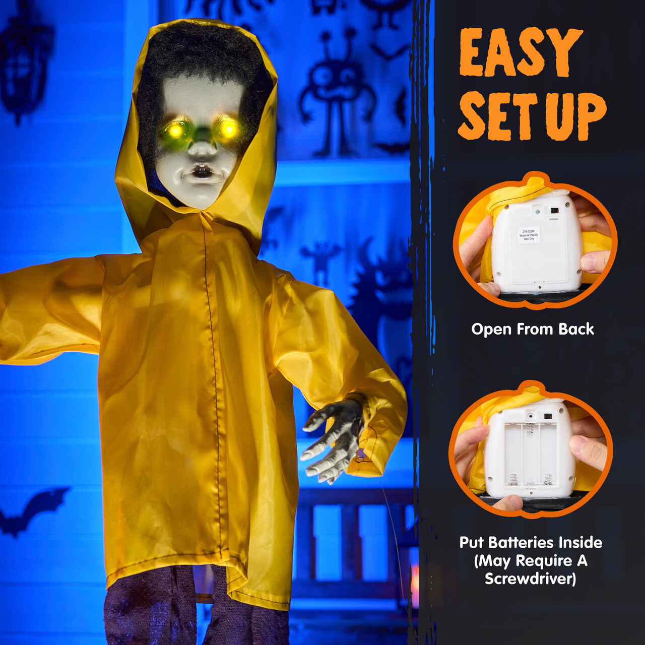 Joyfy 2.7 Ft Standing Ghost Halloween Animatronic Decor photo 6