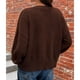 thumbnail image 4 of Suéter de Mujer con Cuello en V, Estilo Casual, , con Botones, Larga, Tipo Cárdigan, Color Liso, Ideal para Otoño e Invierno Marrón XL, 4 of 9