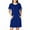 Blue, variant on FAHXNVB Women Zipper Robe Short Sleeve Duster Housecoat Short Bathrobes Solid Color Casual Zip Front Nightgown with Pockets S-3XL