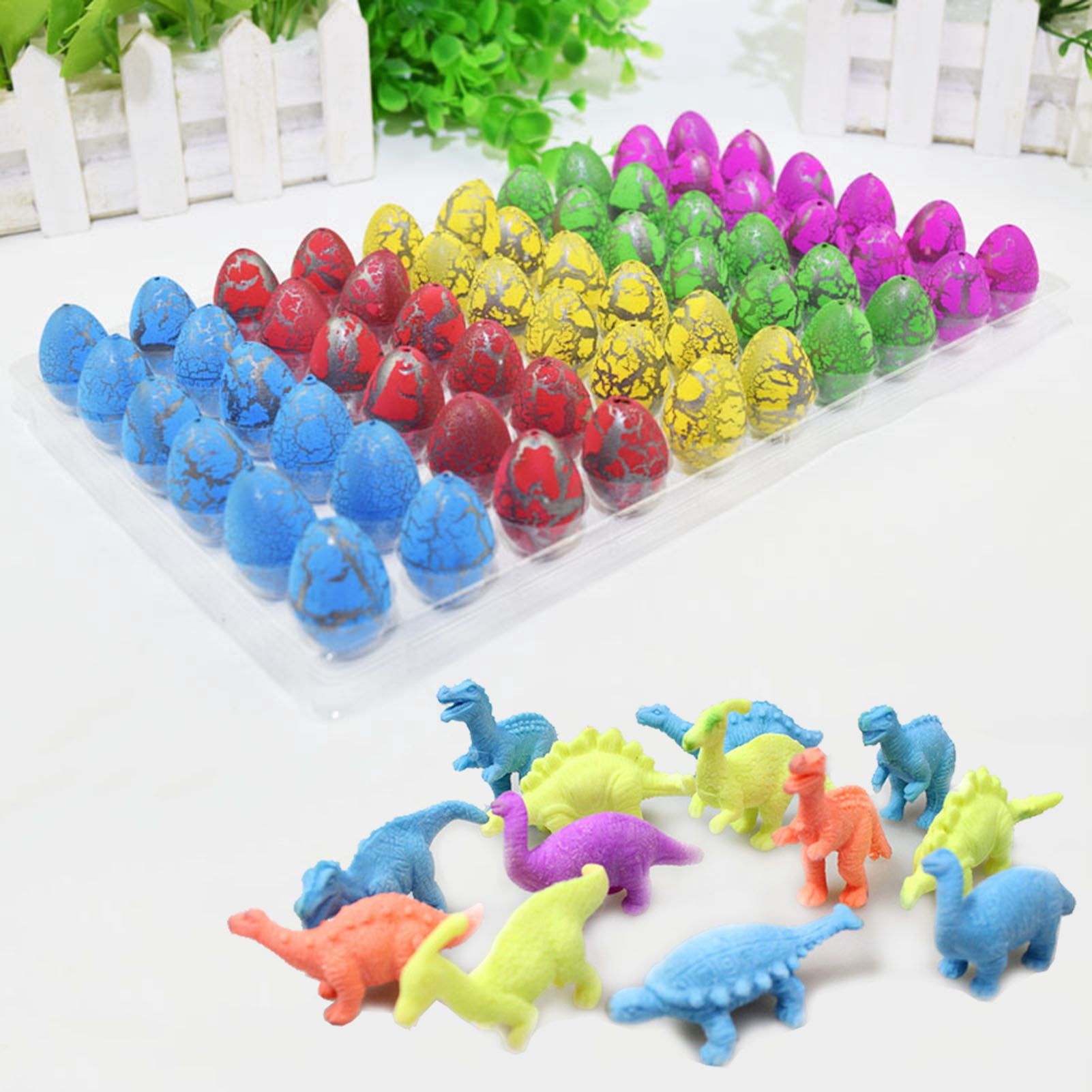 YIFAEUX 60Pcs Easter Dinosaur Egg Hatching Toy Kids Toddlers Boys Girls Dino Birth Growing Toy Classroom Students Exchange Gift Party Favors