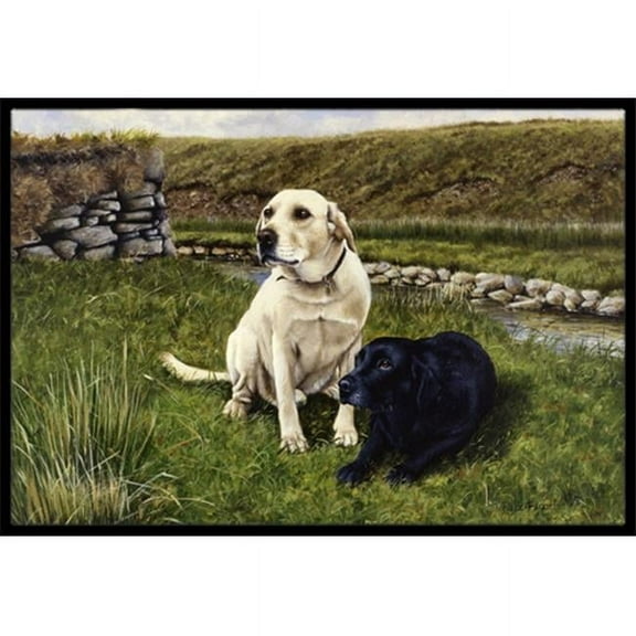 Yellow & Black Labradors Indoor or Outdoor Mat, 24 x 36