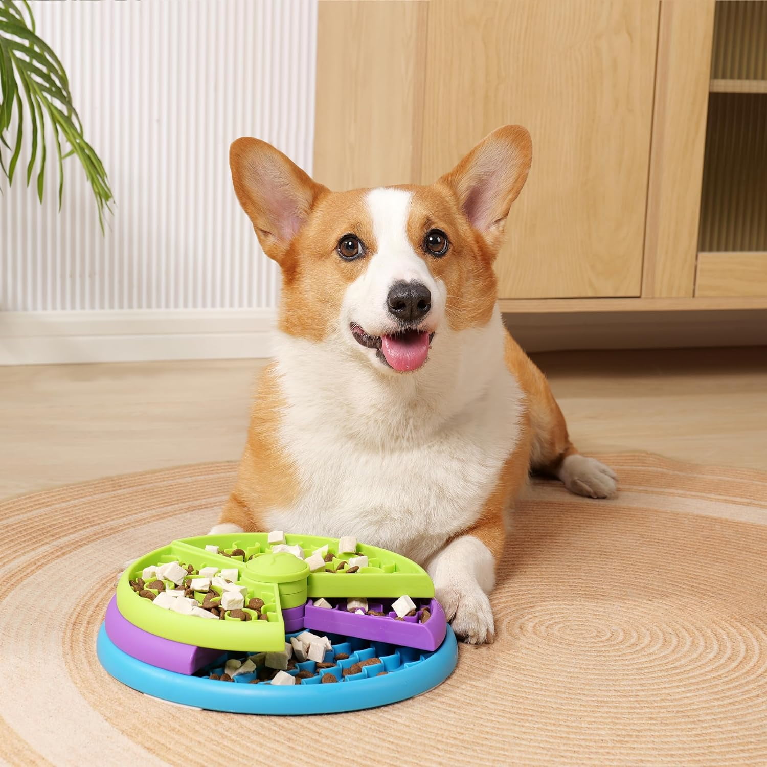 Dog Slow Feeder Bowl Dog Food Puzzle Slow Feeder Layers Interactive Dog Puzzle Game and Slow Feeder Suitable for Small Medium Size Dogs Walmart