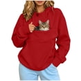 thumbnail image 6 of Women Casual Pet Pocket Hooded Sweatshirt Funny Long Sleeves Pullover Pet Carrier Hoodie With Pouch, 6 of 8