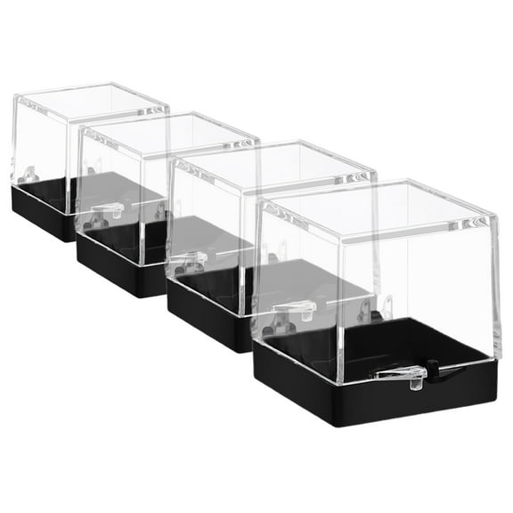 LULULION 4pcs Transparent Specimen Box for Rock Collection Plastic for Amateur Geologists