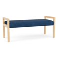 thumbnail image 1 of Pemberly Row Waiting Reception 2 Seat Bench Wood Frame in Blue, 1 of 5