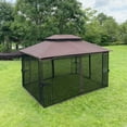 thumbnail image 5 of 13x10 Outdoor Patio Gazebo Canopy Tent With Ventilated Double Roof And Mosquito net(Detachable Mesh Screen On All Sides),Suitable for Lawn, Garden, Backyard and Deck,Brown Top, 5 of 6