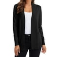thumbnail image 2 of Women'S Open Front Knit Cardigan Sweater Long Sleeve with Pocket Black M, 2 of 10