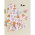 thumbnail image 3 of FEORJGP Kids Little Girls Swimsuit Coverups 2T 3T 4T 5T 6T 7T 8T Toddler Baby Summer Zipper Hoodies Floral Swimwear Dress Long Sleeve Hooded Bating To Beachwear Cover Ups for Summer Vacation, 3 of 8