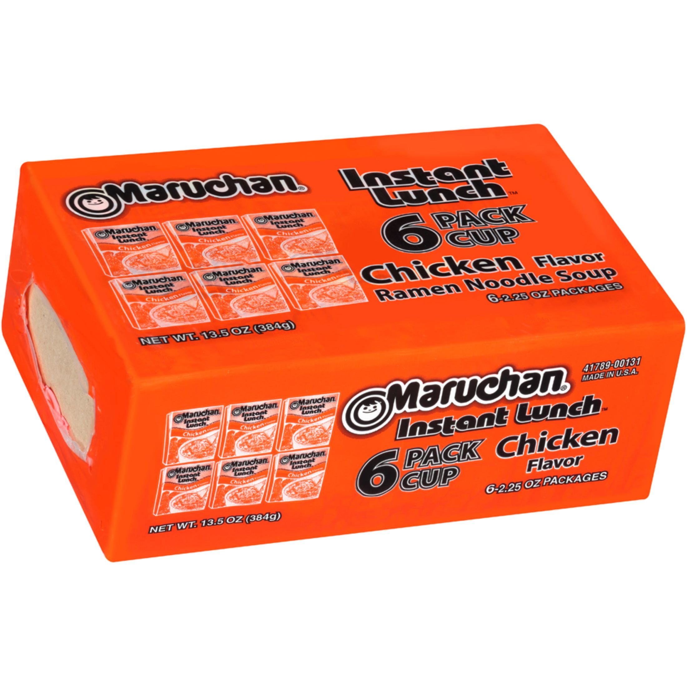 Maruchan Instant Lunch Ramen Noodles, Chicken Flavor, 2.25 oz Cup, Pack of 6