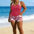 thumbnail image 6 of Qingpeng Womens Two Piece Blouson Tankini Swimsuits Sporty Pockets Swim Shorts Tummy Control Bathing Suit, 6 of 8