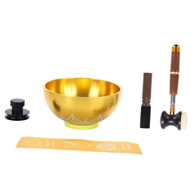 Juego de cuencos tibetanos para cantar, instrumento de meditación, gong, relajante, artesanía, decoración, suministros de arte, adorno con mazo de E5
