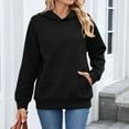 thumbnail image 4 of Plain Hoodie 2025 Long Sleeve Hooded Sweatshirt with Pockets Texture Pullover Essentials Hoodies for Women, 4 of 8