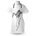 thumbnail image 3 of Dinosaur Apron Skeleton Prehistoric Wild Animal Raptor Predator Bones Extinct Species Archeology, Unisex Kitchen Bib Apron with Adjustable Neck for Cooking Baking Gardening, Black White, by Ambesonne, 3 of 3