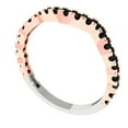 thumbnail image 2 of 0.36 ctw Wedding Band for Women - 18K White/Rose Gold Natural Onyx Stackable Eternity Ring, 2 of 6