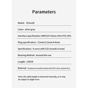 KBEAR Chord 6N Graphene+4N OFC Silver-plated Mixedly Braided Upgrade Cable With MMCX/2Pin Connector Earphone Wire Accessory