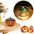 thumbnail image 5 of Glass Pumpkin Light LED Fall Lamp Fall Home Decor Thanksgiving Night Light for Bedroom Bathroom Hallway Halloween Decoration Table Centerpiece, 5 of 9