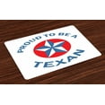 thumbnail image 1 of Ambesonne Texas Star Place Mats Set of 4, Patriotic Words, Standard Size, Blue and Vermilion, 1 of 4