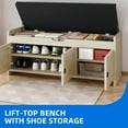 thumbnail image 6 of Dextrus Shoe Bench with Storage Cabinets, Entryway Storage Bench Shoe Rack Organizer Unit , Oak, 6 of 10