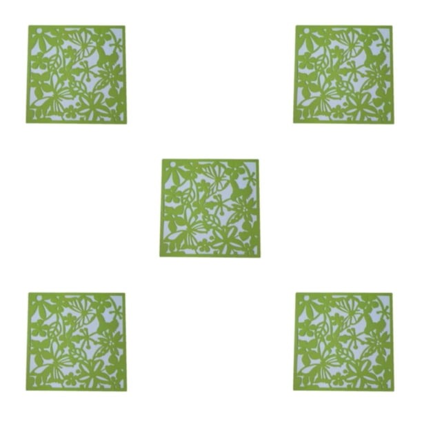 Panel divisor de habitación DIY Yuarrent PVC plegable Mariposas verdes 4 Uds