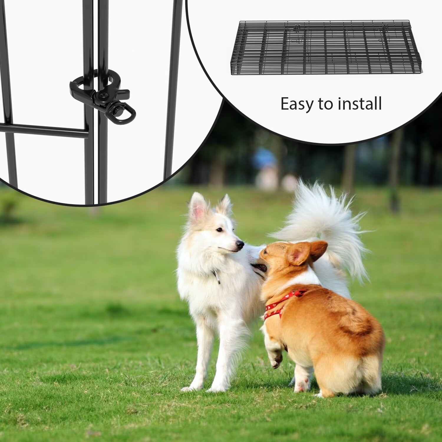 YRLLENSDAN,42In,8 Panel,Outdoor Dog Fence,Puppy Play Pen for Indoors,Dog Play Pen Indoors,Easy To Assemble and Store,Foldable,Black