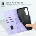 thumbnail image 4 of Allytechgroup Flip Wallet Case for Samsung Galaxy S24+, RFID Blocking PU Leather Shockproof Cover Stand Rugged Heavy Duty Durable Cover Case for Samsung Galaxy S24+, Purple, 4 of 4