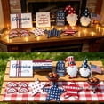 thumbnail image 4 of Nkmbld 13PC 4th of July Table Wooden Ornaments Patriotic Tiered Tray Decor Farmhouse Wooden Block Signs for Tabletop Decor Home Kitchen Office Desk Shelf, 4 of 8