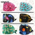 thumbnail image 3 of Cute Cartoon Print Scrubs Hat Nurse Hat Medical Surgical Cap Hospital Surgeon Dentist Work Hat Beauty Salon Chef Dustproof Caps Z-039 Adjustable, 3 of 6