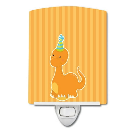 Caroline s Treasures BB8927CNL Dinosaur Orange Ceramic Night Light 6x4x3 multicolor