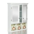 thumbnail image 2 of 24.75" White Bathroom Storage Cabinet - Wall Mounted Mirror Cabinet with 2 Doors & 3 Baskets Five, 2 of 4