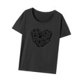thumbnail image 3 of Camisas de manga corta para mujer, cuello redondo, transpirables, clásicas, estampadas, de verano, para desplazamientos. XL, 3 of 9