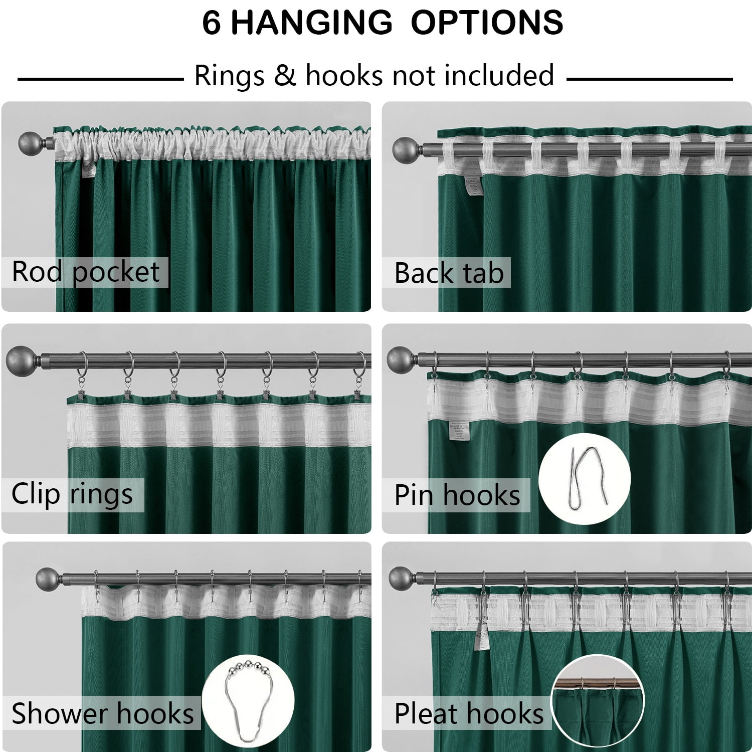 SMILETIME Outdoor Curtains for Patio, Premium Thick Privacy Rod Pocket Outside Curtains for Porch, Pergola, Cabana, 4 Panels