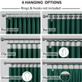 thumbnail image 5 of SMILETIME Black & Dark Green Back Tab Curtains, 4 Panels Set Rod Pocket & Pinch Pleat Design Light-Filtering & Thermal Insulation Ideal for Living Room, Bedroom & Office Windows, 5 of 7