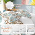 thumbnail image 2 of 3 Piece Green Coastal Seashells Duvet Cover Set Queen Size,Microfiber Comforter/Quilt Cover with Corner Ties and 2 Pillowcases,Nautical Brown Coral Starfish All Season Bedding with Zipper Closure, 2 of 8