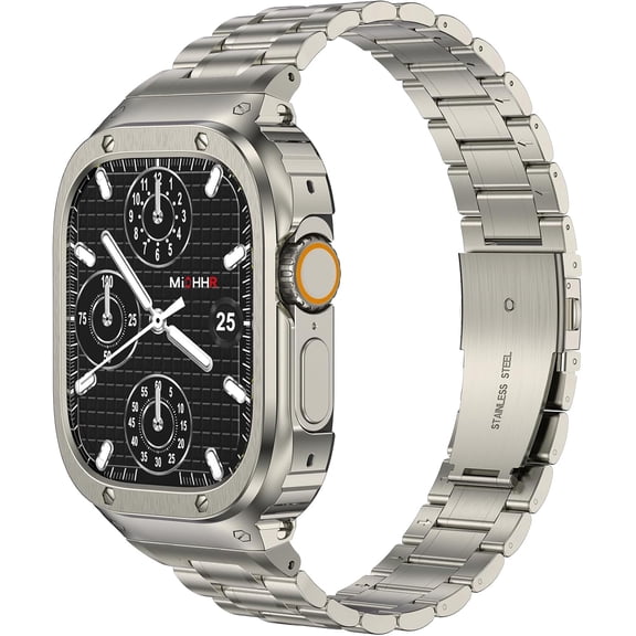IEVEHZ-Stainless Steel Band with Case for Apple Watch Bands Ultra 4/3/2/1