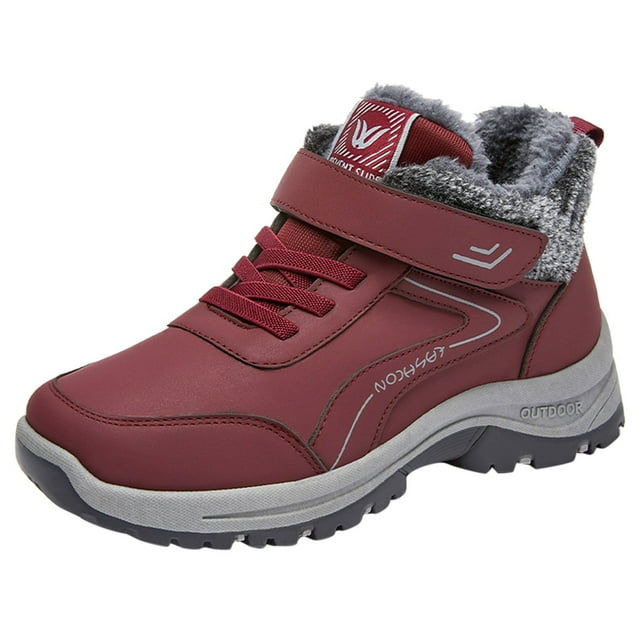 NOKIO Bottes d'Hiver Imperméables pour Femmes, Doublées en Peluche, Chaussures de Neige, Semelle Antidérapante à Traction, Confort par Temps Froid, Bout Rond, Fermeture, Chaussures d'Extérieur