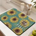 thumbnail image 3 of 2 Pack Washable Rubber Sunflower Cute Floral Dish Drying Mats for Kitchen Counter Home Large Coffee Bar Pad Accessories and Decor for Utensils Stemware (2pcs 18''x24''+19.5''x12''), 3 of 6