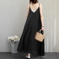 thumbnail image 4 of Fridja Robe Longue Ample Unie pour Femmes Col en V Dos Ouvert Robe de Soirée, 4 of 8